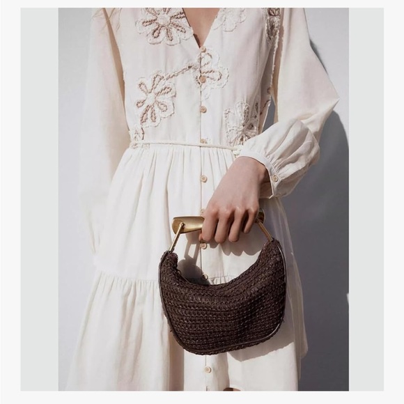 NEW Woven Clutch + Crossbody Handbag - Picture 2 of 8